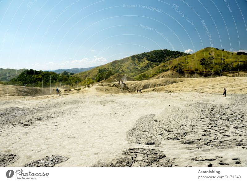 Mud - Landscape Environment Nature Plant Earth Sand Sky Horizon Summer Weather Warmth Drought Grass Bushes Hill Mountain Carpathians Volcano mud volcano Romania