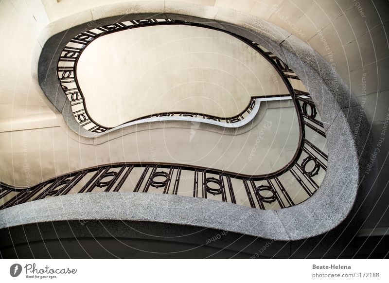 Staircase: formed after the model of nature Staircase (Hallway) rail bionic naturally Soft unsymmetrical Art nouveau Snail shell Stairs Architecture Upward