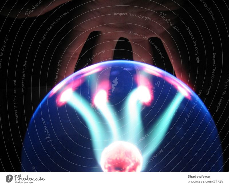 Plasmafire1 Lightning Hand Lighting Dark Lightning globe Science & Research Sphere Glass flashes of light plasma ball