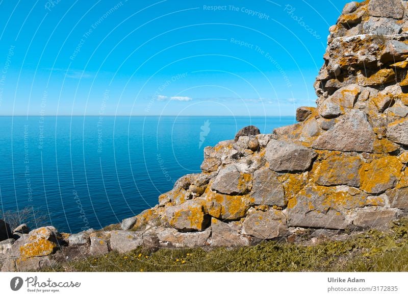 Old stone wall with view of the Baltic Sea - Bornholm /Denmark Baltic island Baltic beach coast Beach Europe Island Baltic coast vacation Ocean