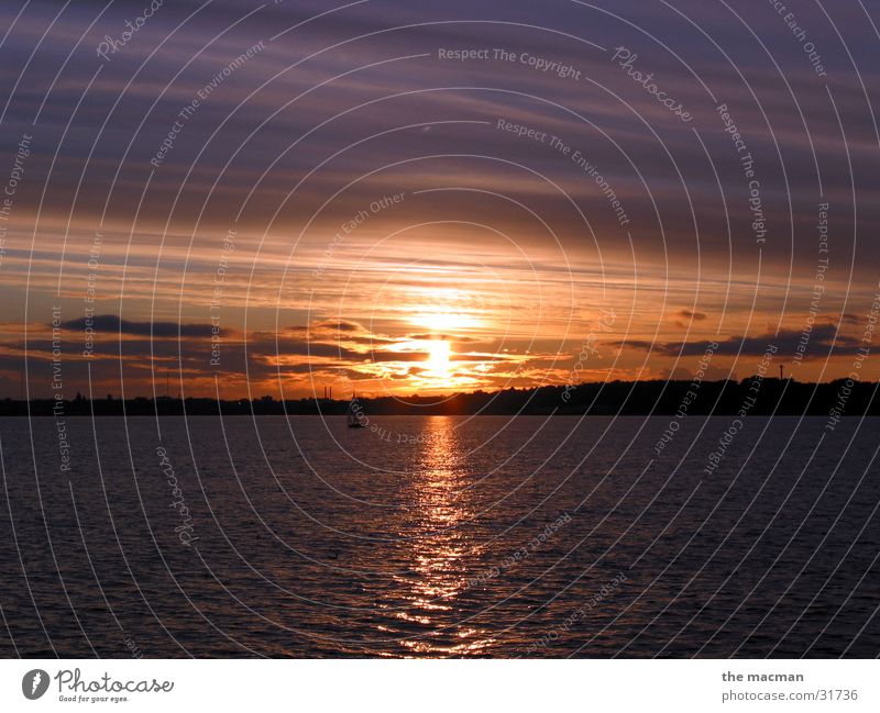 Kiel Fjord Sunset Kieler Förde Romance Baltic Sea Dusk