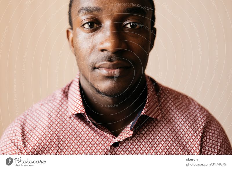 portrait of a serious African student in a shirt Lifestyle Shopping Beautiful Personal hygiene Wellness Harmonious Well-being Living or residing