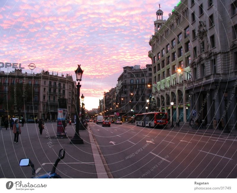 Sunset in Barcelona Clouds Town Night Europe Sky