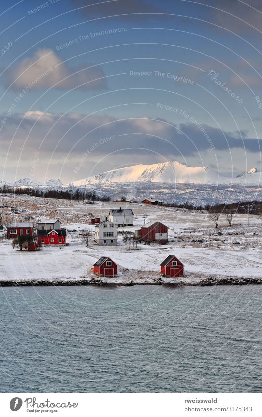 Holdoya island from Austvagoya island N.shore-Nordland-Norway-83 Fishing (Angle) Vacation & Travel Tourism Trip Far-off places Sightseeing Ocean Island Winter