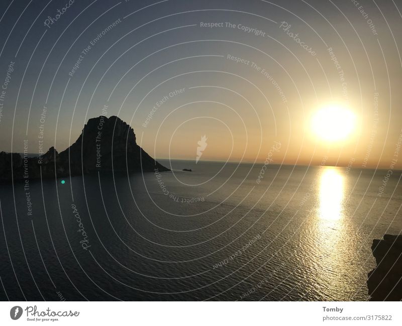 Sunset, Sunset, Ibiza, Es Vedra Nature Landscape Water Sunrise Sunlight Beach Ocean Mediterranean sea Island Deserted Gigantic es vedra magic Mystic