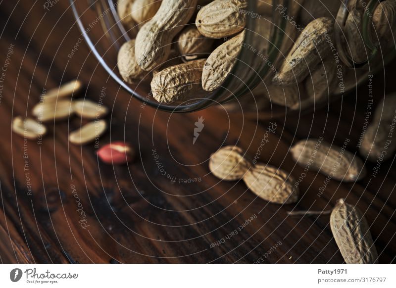 peanuts Food Peanut Preserving jar screw cap glass Fresh Healthy Delicious Natural Brown To enjoy Nutrition Colour photo Studio shot Close-up Detail