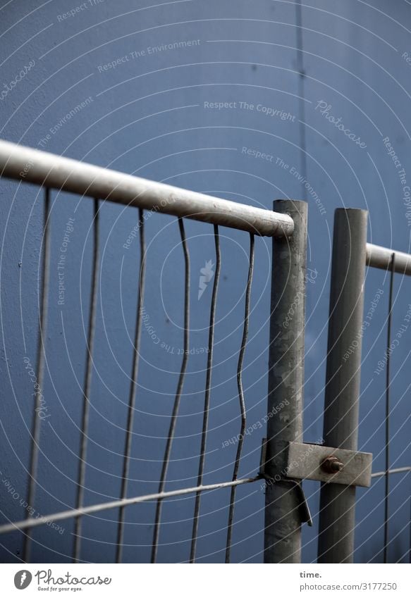 Stories of the fence (XIV) Wall (barrier) Wall (building) Fence Hoarding Stone Metal Steel Line Old Dark Broken Trashy Town Safety Protection Endurance