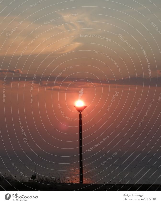 Sun in lamp bowl Vacation & Travel Summer vacation Solar Power Clouds Sunrise Sunset Coast Relaxation Dream Warmth Moody Trust Warm-heartedness Attentive Calm