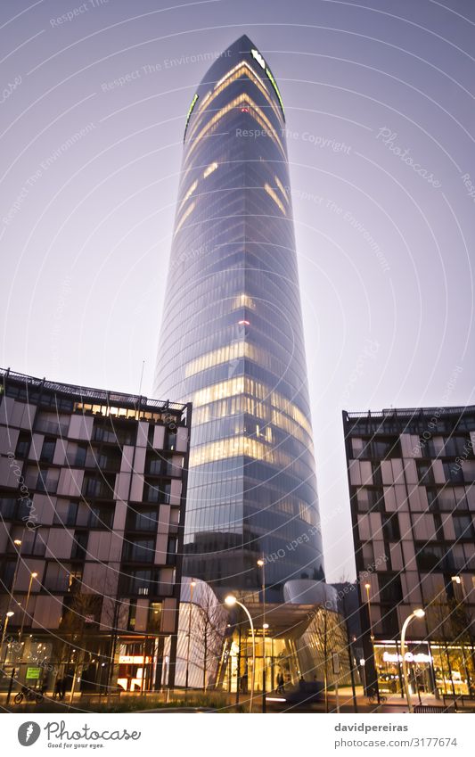 BILBAO, SPAIN - MARCH 30 Office Financial Industry Business Sky Skyline High-rise Building Architecture Facade Street Steel Tall Modern New Blue Basque Bilbao