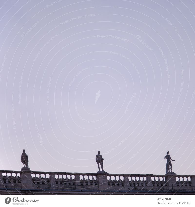 R O M. III Vacation & Travel Tourism Art Rome Italy Capital city Tourist Attraction Culture Peter's square 3 Statue Handrail Vatican Colour photo Exterior shot