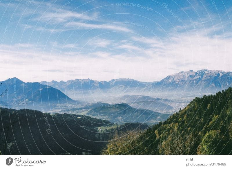 Summer landscape in the Alps Copy Space Landscape Weather Deserted Exterior shot Loneliness Tourism Analogue photo Kodak Vorarlberg Austria sunshine Mountain