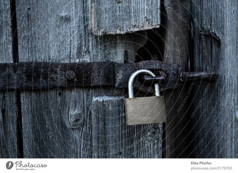 unter Verschluss Door Old Historic Retro Moody Safety Colour photo Exterior shot Deserted Day