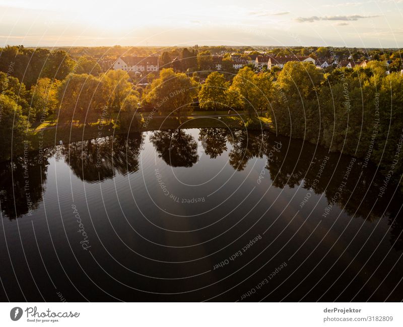 Sunset at the rainwater reservoir in Garbsen Vacation & Travel Tourism Far-off places Freedom Sightseeing City trip Environment Nature Landscape Plant Animal