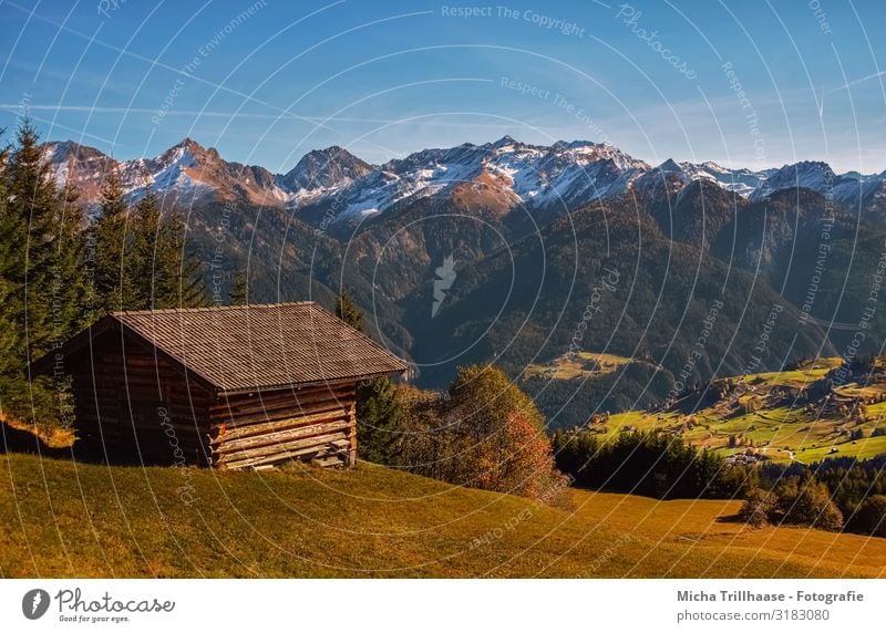 Alpine landscape in Tyrol / Austria Vacation & Travel Tourism Mountain Hiking Nature Landscape Sky Autumn Tree Rock Alps Peak Snowcapped peak Fiss