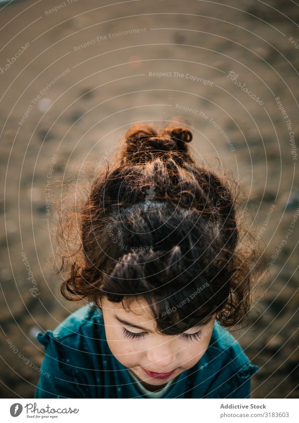 portrait of little girl at beach Girl Small Child melancholic Beach Exterior shot Nature Sand Human being Happy Summer Water Lifestyle Happiness Joy