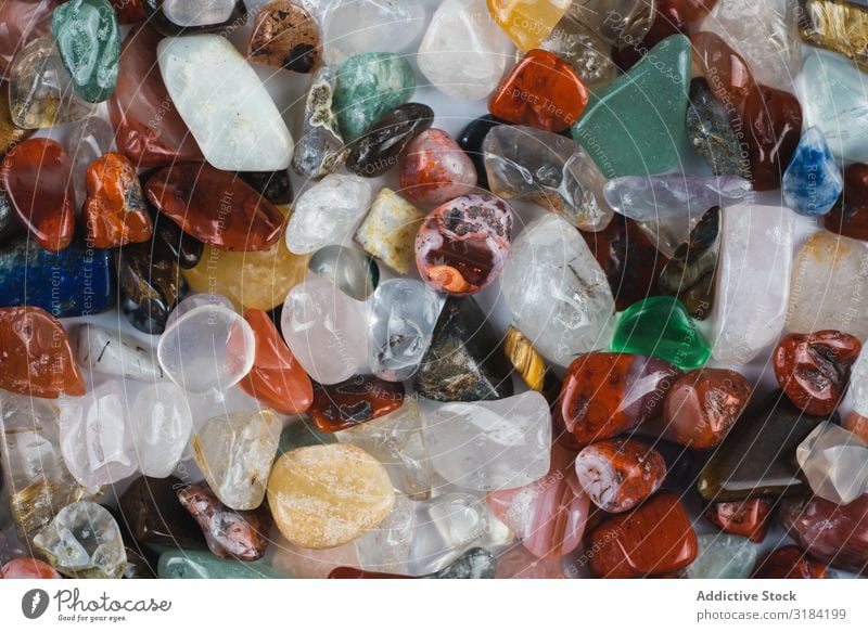 Heap of fluorite stones Multicoloured Fluorite Stone Raw mineral Natural gemstone Quartz semiprecious Rock Set Smooth Accumulation Material Collection Pebble