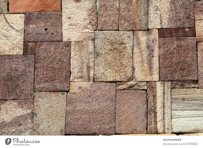 Stony Mosaic Design Beautiful Stone Red Arrangement slabs blocks wedges Granite Sandstone Dressed grain structure particles Granules Consistency Surface