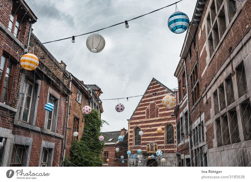 streets full of lanterns Going out Sky Clouds Town Outskirts Old town House (Residential Structure) Church Manmade structures Building Architecture Facade