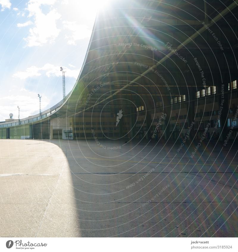 aerodrome Sightseeing Beautiful weather Manmade structures Hangar Airport Airfield Illuminate Famousness great Bright Historic Long Warmth Moody Beginning