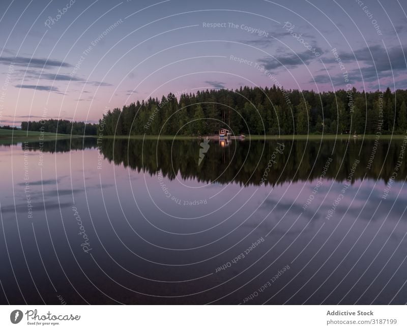 Sunset cabin landscape with river and forest Landscape River Forest Vacation & Travel Tourism Finland Summer Green Water Sky Clouds Calm Serene Recklessness