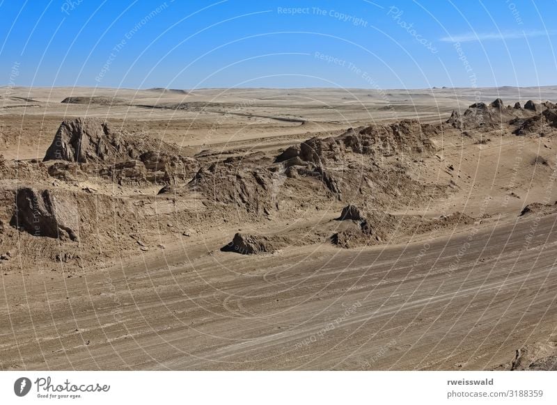 Yardangs-wind eroded rock areas. Qaidam desert-Qinghai-China-557 Vacation & Travel Tourism Trip Sightseeing Sun Environment Nature Landscape Earth Sand Air Sky