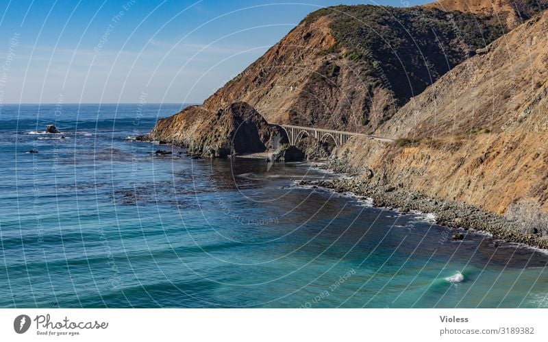 Along the coast on Highway One California State Route 1 Arched bridge Bixby Creek Bridge USA big sur San Francisco Ocean Coast Carmel Monterey