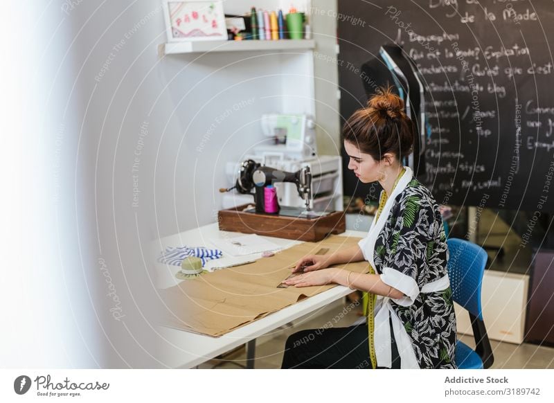 Teenage girl in a sewing school Woman Grade (school level) Classroom Youth (Young adults) Clothing Embroidery Factory Girl Profession machine Pattern School