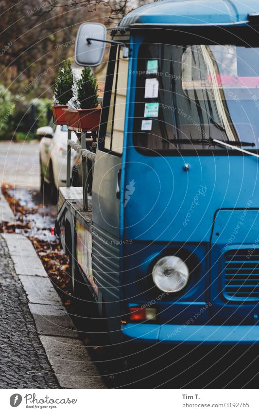 Parking lot Berlin Downtown Berlin Town Capital city Old town Deserted Transport Means of transport Street Vehicle Truck Vintage car Stress Colour photo