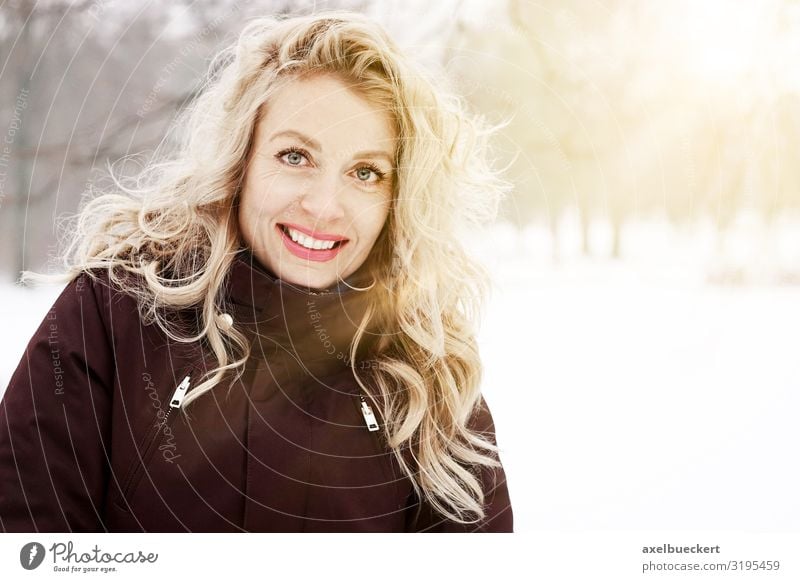 blonde woman enjoys sunny winter day Lifestyle Joy Leisure and hobbies Vacation & Travel Trip Winter Snow Winter vacation Hiking Human being Feminine Woman