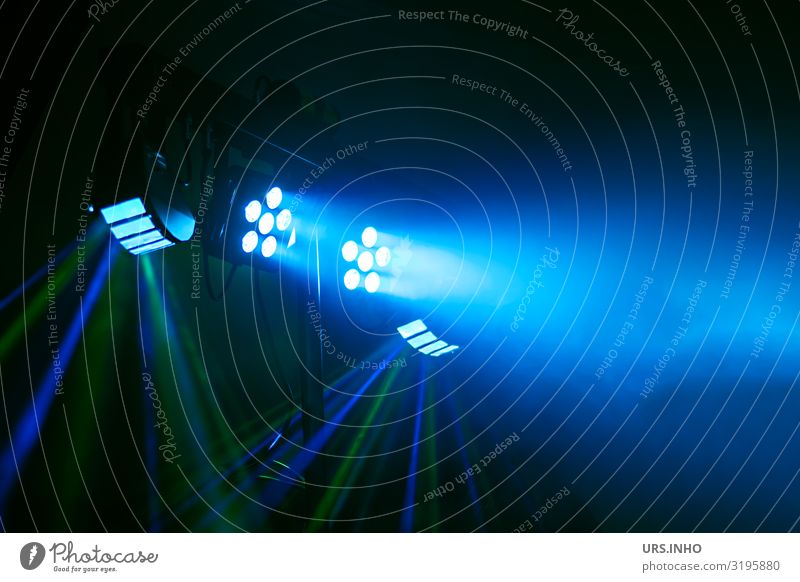 blue spotlight Floodlight Studio lighting rays studio light studio lamp Technology Illuminate Blue Green Colour photo Interior shot Studio shot Artificial light