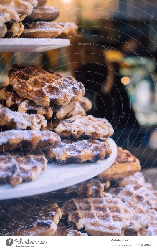 #S# Waffellover Food To have a coffee Happy Waffle Bowl Baked goods Baking Sweet Ice-cream cone Brown Bakery To enjoy Colour photo Interior shot Experimental