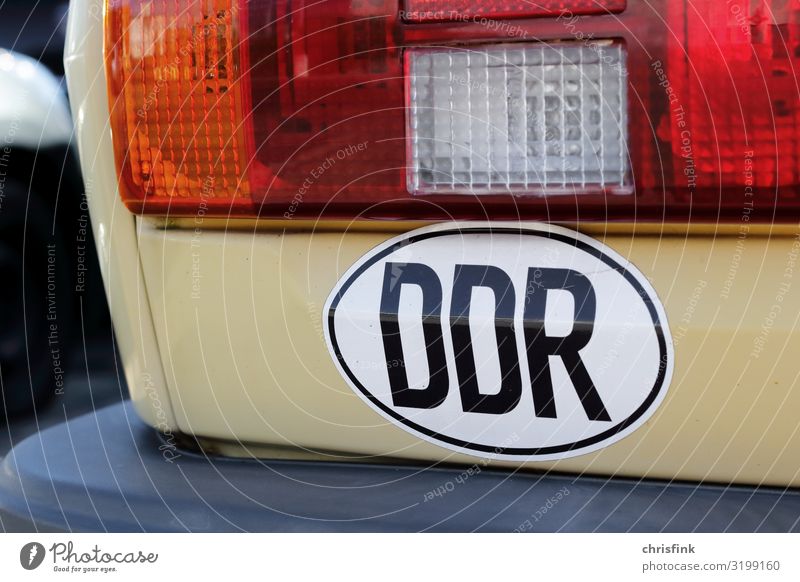 DDR sticker on car Work and employment Economy Transport Road traffic Motoring Vehicle Car Sign Aggravation Poverty Tourism GDR Germany Reunification Border