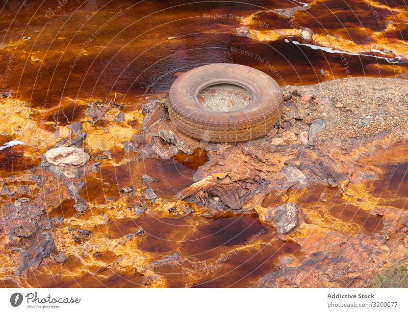 Bright orange splashes in nature Transition Background picture Mountain Abstract Rock geological Orange Stream Stone Yellow Beautiful Natural scenery