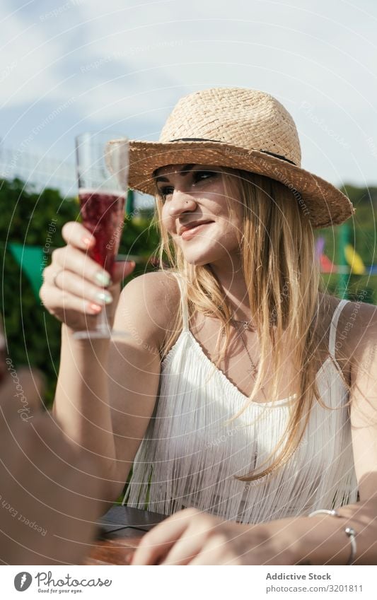 Group of friends drinking sangria on the terrace Alcoholic drinks Bar Caribbean Feasts & Celebrations Cocktail Conceptual design Drinking Woman Friendship Joy