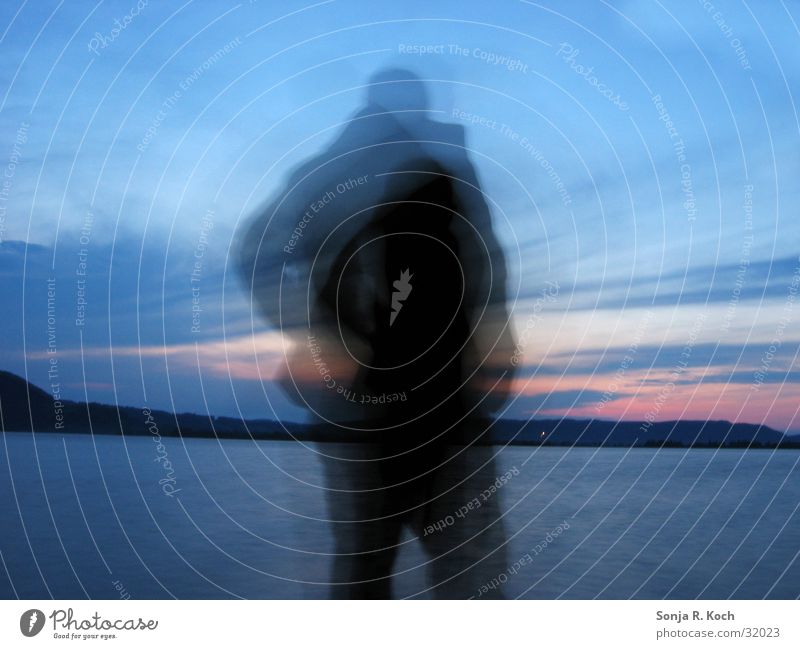 shadow man Sunset Calm Long exposure Lake Evening Dusk Water