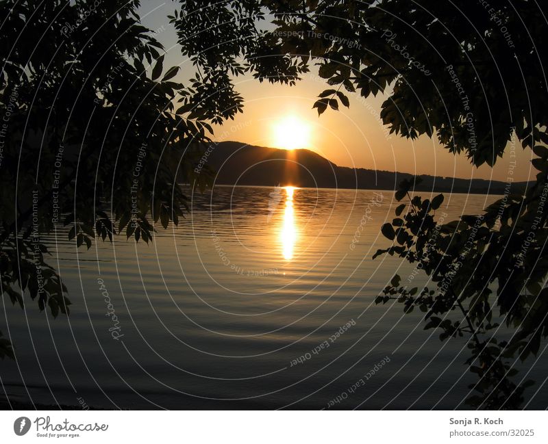 Sunset Calm Water Dusk Idyll