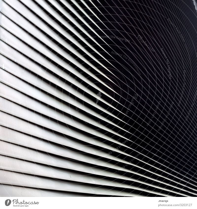 slats Disk Close-up Light Shadow Contrast Line Structures and shapes Pattern Facade Metal