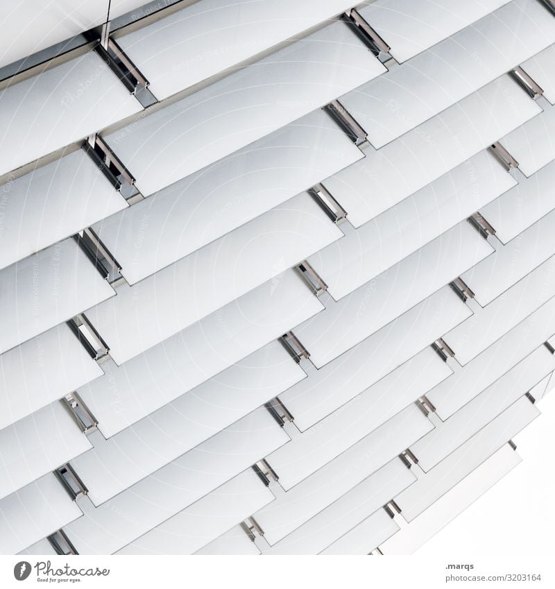 slats Design Architecture Facade Disk Plastic Line Bright White Accuracy Arrangement Perspective Future Illustration Consistent Colour photo Exterior shot