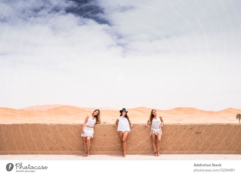 Women in white on desert landscape Woman White Desert Style Vacation & Travel beachwear Morocco Sand Adventure Beautiful Infinity Nature Terrace Summer