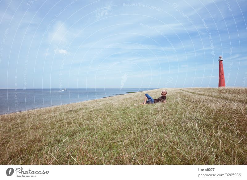 Relaxing Man Lange Jaap Huisduinen Holland Human being Masculine Adults 1 30 - 45 years Nature Landscape Coast North Sea Sleep Adventure Relaxation