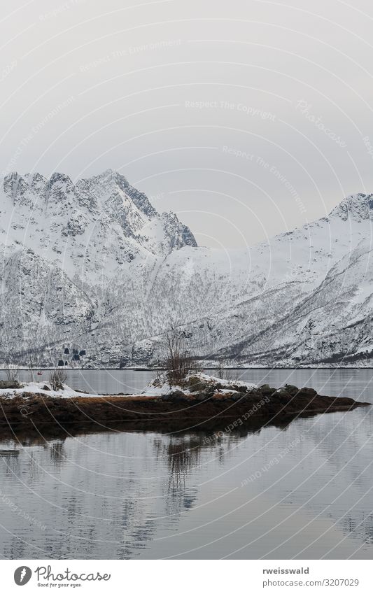 Sildpollholmen islet-Sildpolltjonna bay-Vagan-Lofoten-Norway-123 Calm Vacation & Travel Tourism Trip Sightseeing Ocean Island Winter Snow Mountain Environment