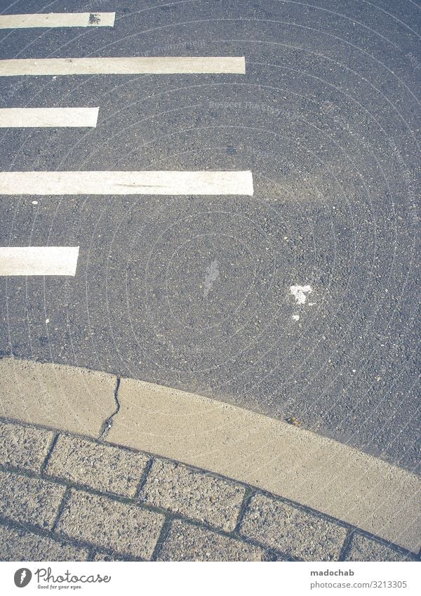 Walldorf zebra crossing Transport Traffic infrastructure Pedestrian Street Crossroads Sign Signs and labeling Road sign Line Stripe Whimsical Colour photo