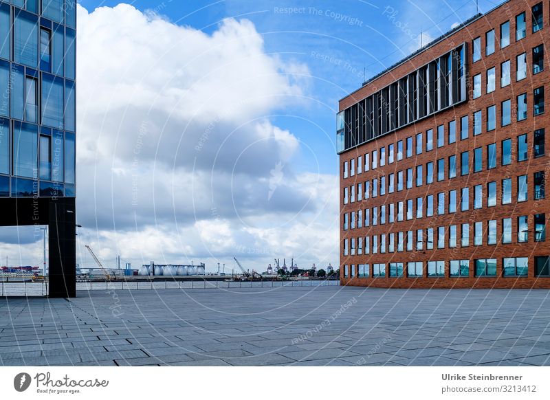 Window front in modern building in Hamburg wooden harbor Vacation & Travel Tourism Trip Sightseeing City trip Germany Europe Port City