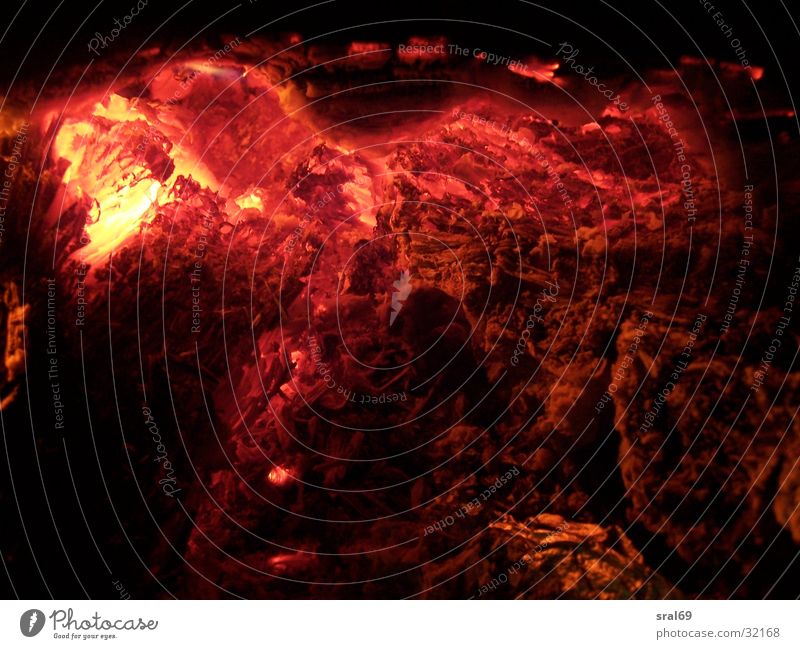 hissing embers Embers Wood Barbecue (apparatus) Blaze fiery red Macro (Extreme close-up)