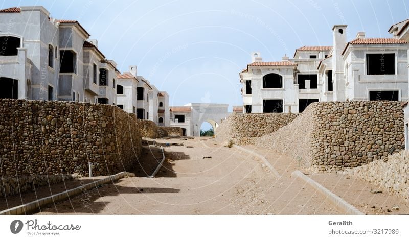 empty streets and abandoned houses in Sharm El Sheikh Egypt House (Residential Structure) Building Roof Street Stone Loneliness deserted city empty city urban