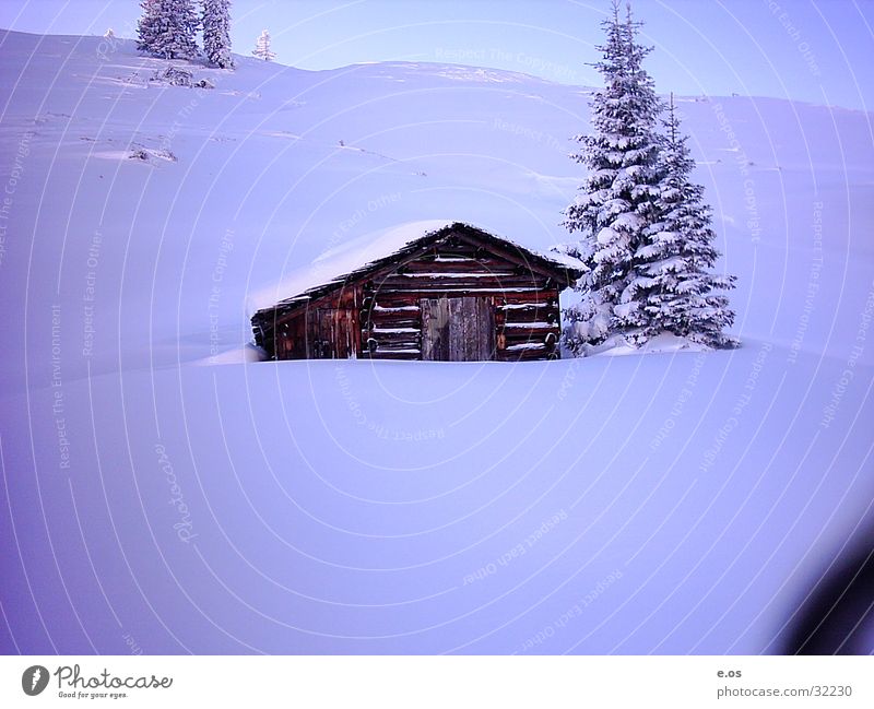 House in the Alps House (Residential Structure) Wood Mountain Hut Snow