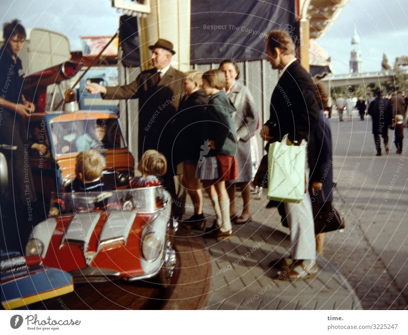 ransom Adventure Event Fairs & Carnivals Carousel Masculine Feminine girl Boy (child) Woman Adults Man Parents To hold on Sit Stand Together Town Moody Joy