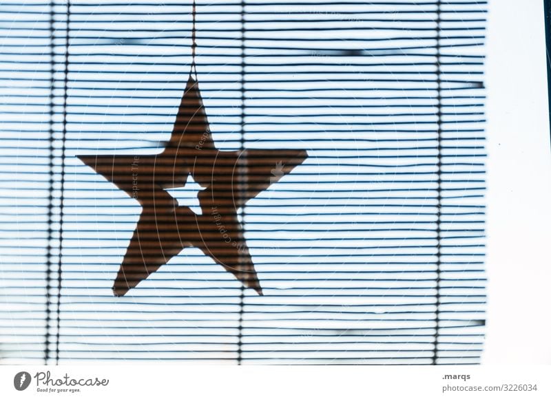 Blurred star with warp corner Living or residing Christmas & Advent Window Decoration Roller shutter Line Star (Symbol) Hang Authentic Simple Moody Belief