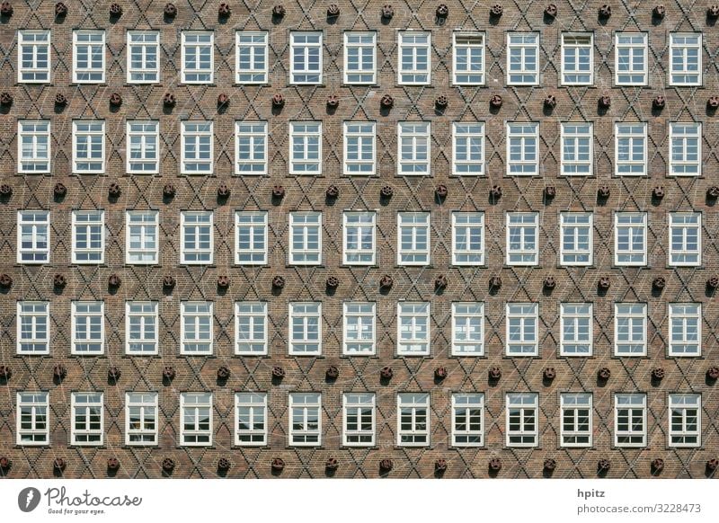 windows Wall (barrier) Wall (building) Facade Window Ornament Line Symmetry Colour photo Exterior shot Day Long shot