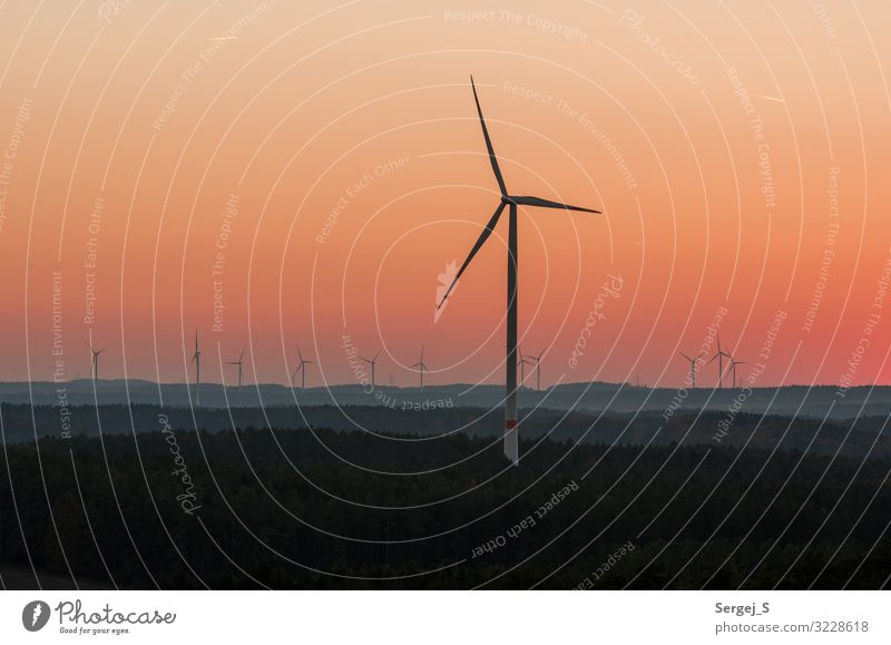 loner Technology Energy industry Wind energy plant Far-off places Large Orange Colour photo Subdued colour Exterior shot Deserted Copy Space left